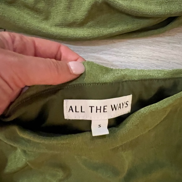 ALL THE WAYS Denice Ruched Skirt Set in Green - Picture 5 of 5